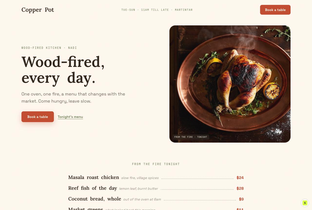 Harvest Table direction sample