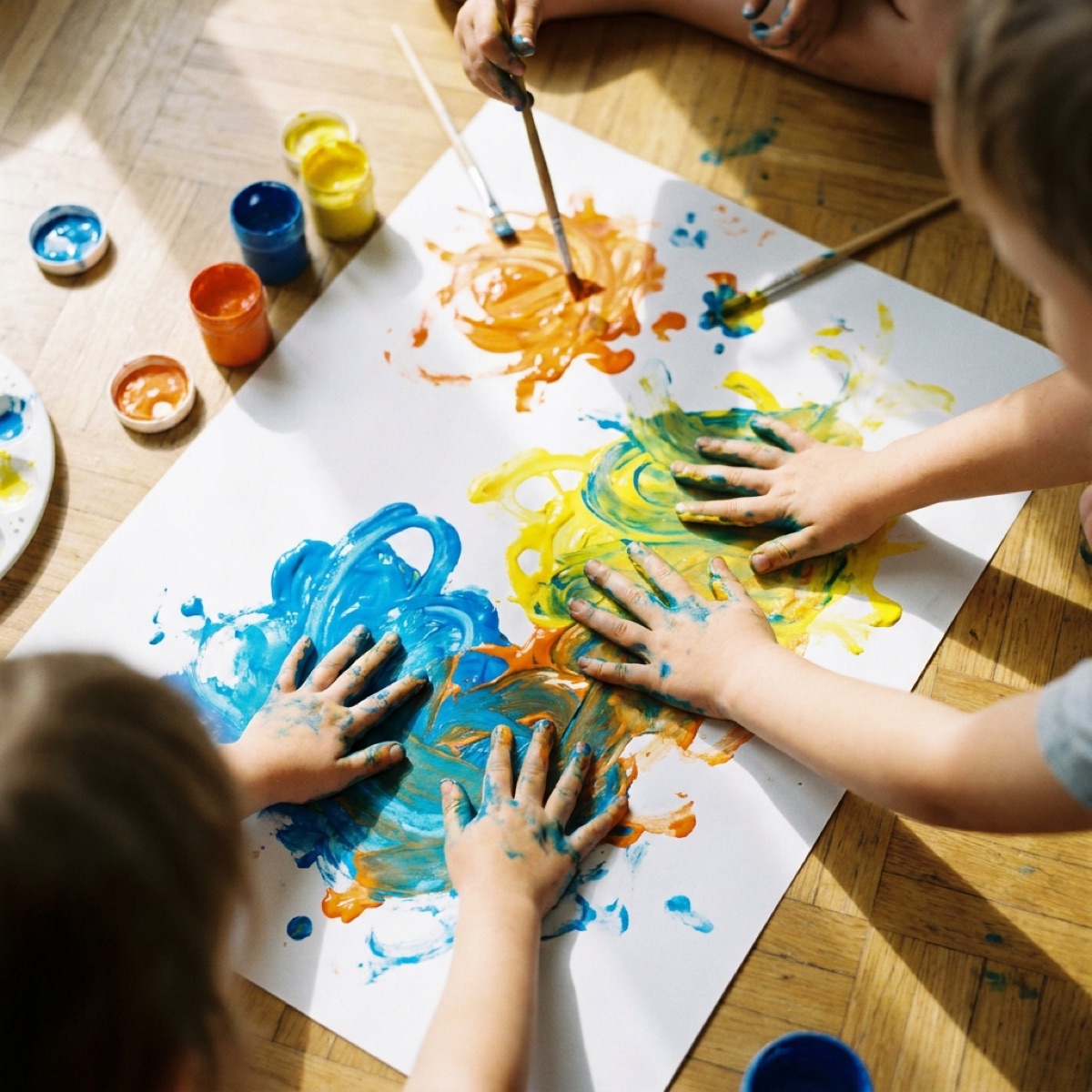 Paint day: small hands, big colors